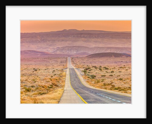 Highway through desert by Assaf Frank